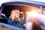 young driver woman flipped