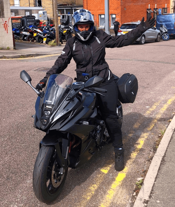 Rachel on her first bike