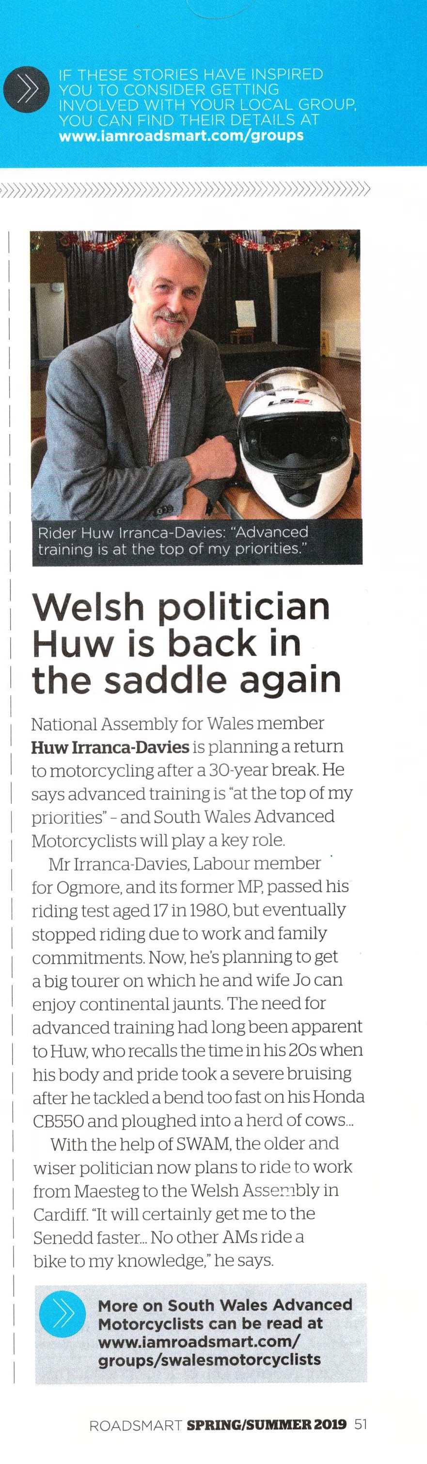 Article-Huw Irranca-Davies in saddle